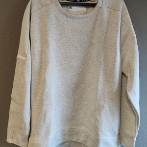 NEW adidas Women's Cream Melange White Coaches Sweater Large NWT