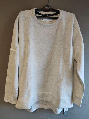 NEW adidas Women's Cream Melange White Coaches Sweater Large NWT