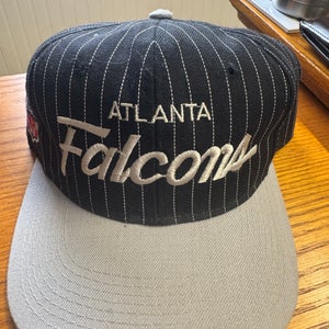 VINTAGE NFL ALTLANTA FALCONS SCRIPT FONT SPORT SPECIALTIES  PINSTRIPE PROLINE SNAPBACK HAT