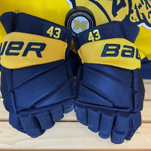 University Of Michigan Bauer 14" Vapor Pro Team Gloves #43 Luke Hughes