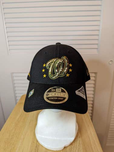 NWS Washington Nationals 2024 Salute To Service New Era 9forty Stretch Snap Hat