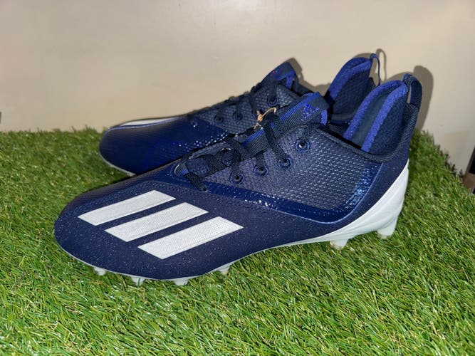 Adidas Adizero Scorch Football Cleats Navy Blue/White FX4250 Men's Size 10.5 NEW