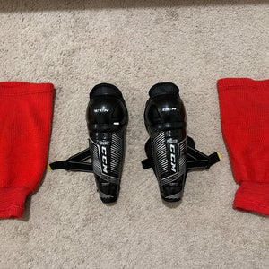 Used Youth CCM 9" Tacks Shin Pads W/Socks