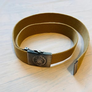 NRA Cut To Fit Canvas Web Belt khaki color wz Buckle & tip Up to 40" Unisex