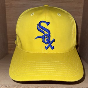 Vintage Chicago White Sox Vienna Beef Yellow Snapback MLB Hat Cap RARE