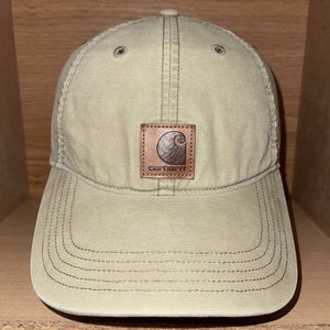 Carhartt Hat Cap Strap Back Brown Beige One Size Patch Adjustable 100141