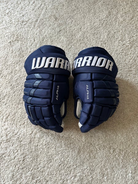 Navy Warrior Alpha DX Pro Stock Colorado Avalanche Team Issued 14” Gloves