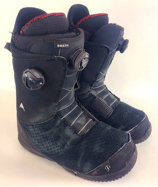 Used $400 Men's High End Burton Swath Dual Boa Snowboard Boots Black Size 9.5