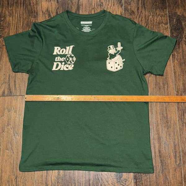 T-shirt Monopoly Taille L « Make It Rain Cash » - Occasion Très Bon état, Style Graphic Tee Décontracté