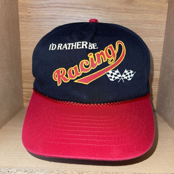 Vintage 90s Id Rather Be Racing Snapback Hat Cap