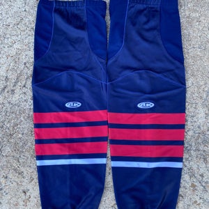 AK Edge Style Pro Stock Hockey Socks Navy Blue Tulsa Oilers 9366