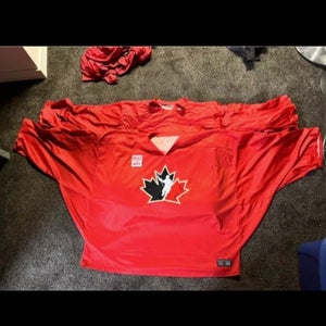 2 Used Box Lacrosse Practice Goalie Jersey - 1 Red, 1 Grey