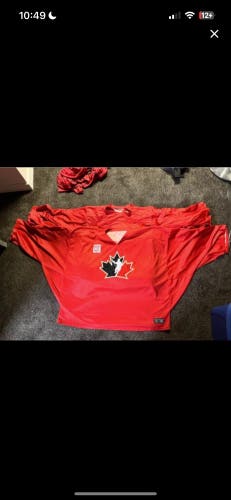 2 Used Box Lacrosse Practice Goalie Jersey - 1 Red, 1 Grey