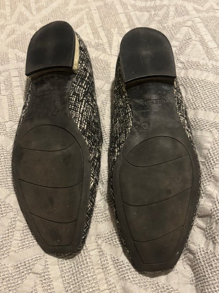 Nine West Lisette 2 Women’s Loafer Shoes Size 9 1/2 Black & White Tweed