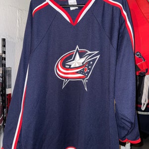 Columbus Blue Jackets Athletic Knit Labatt Blue Hockey Jersey Adult Size XL CBJ