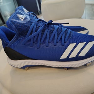 Blue Men's Size M 11.5 (W 12.5) Adult Adidas Metal Cleats (New)