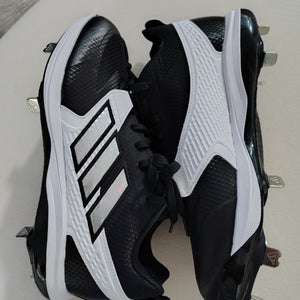 Black Men's Size M 9.0 (W 10.0) Adult Adidas Metal Cleats (New)