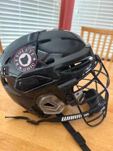 Black Warrior Covert PX2 box lacrosse helmet. Size medium.