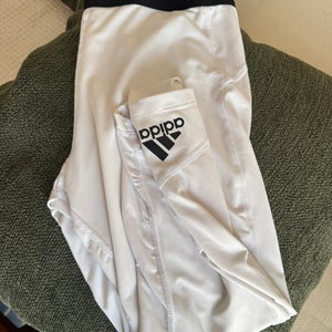 Adidas Leggings, 3/4 length - WHITE/LARGE