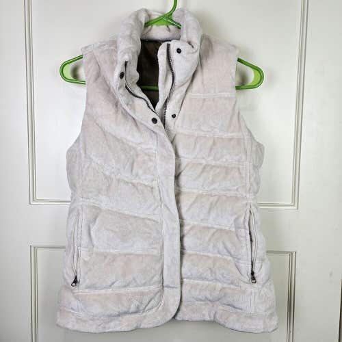 ATHLETA Womens Minka Plush Goose Down Puffer Vest Cream White Fleece Size: XS