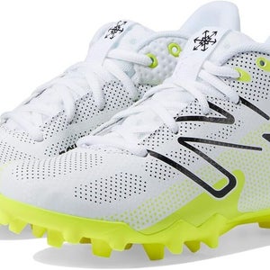 New Balance FreezeLX v4 FREEZJW4 Kids White Black Volt Lacrosse Cleats LR3713