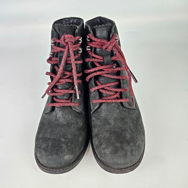 UGG Denhali Black Leather Hiker Winter Boots Womens Size 6 Waterproof Lined
