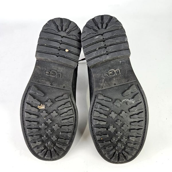 UGG Denhali Black Leather Hiker Winter Boots Womens Size 6 Waterproof Lined