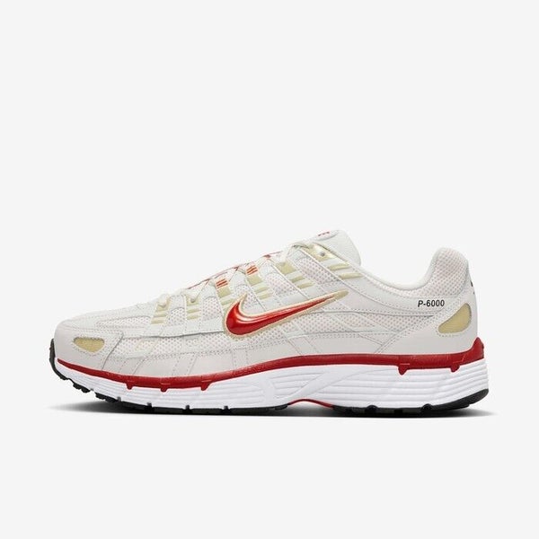 Nike P-6000 CD6404-015 Sneaker Men's 12 White Dragon Red Lifestyle Shoes LR3322