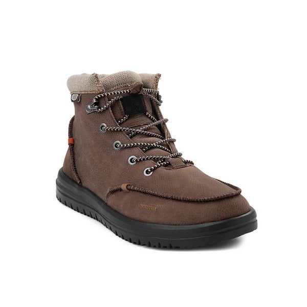 Hey Dude Bradley 40189-255 Men's 10M Brown Leather Ankle Sneaker Boots LR3158
