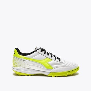 Diadora Calcetto GR LT TF 101.180571/C3675 Mens White Yellow Futsal Boots LR3192