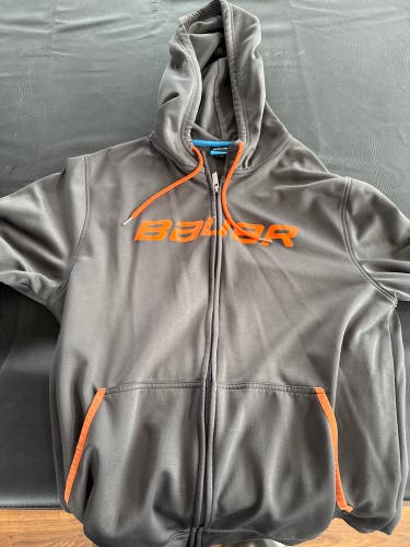 Gray Large Bauer (Used) Jersey Full Zip Hoodie