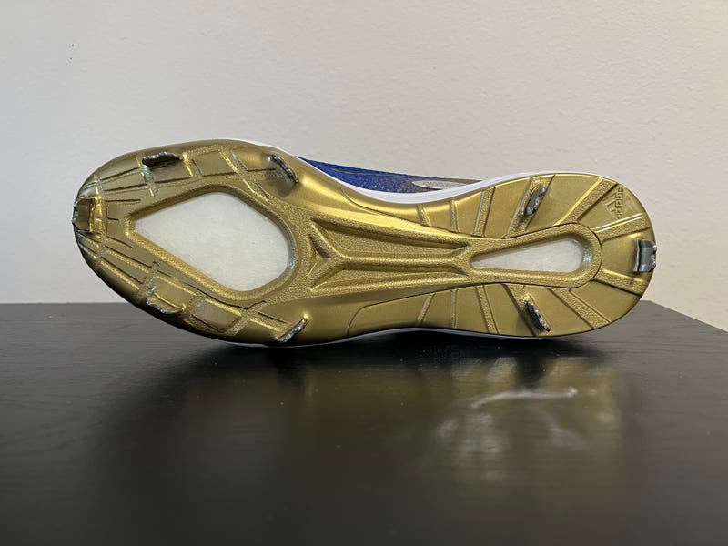 New Adidas Icon V Boost Baseball Metal Cleats Blue Gold Men\'s Size 10 Authentic Adidas Icon V Baseball Metal Cleats Boost Strike Blue/Gold  main image 4