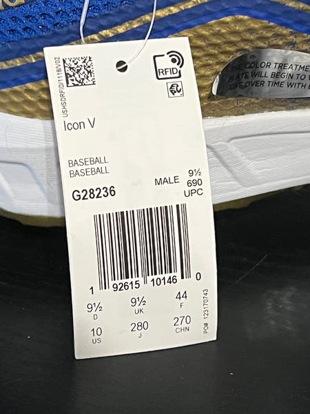 Adidas Icon V Baseball Metal Cleats Boost Strike Blue/Gold  display picture 3
