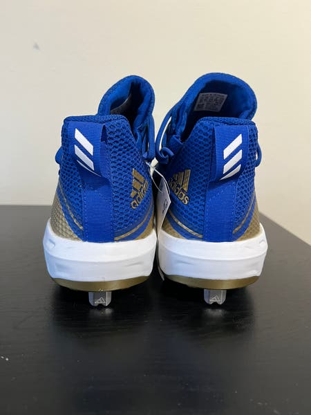 New Adidas Icon V Boost Baseball Metal Cleats Blue Gold Men\'s Size 10 Authentic Adidas Icon V Baseball Metal Cleats Boost Strike Blue/Gold  main image 3