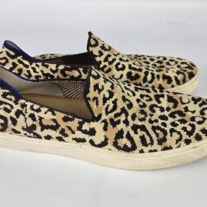 Rothys The Sneaker Slip On Womens Size 9 Desert Cat Cheetah Leopard Casual Shoe