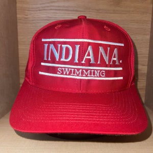Vintage Indiana Hoosiers Swimming Snapback Hat The Game Tri Bar Cap RARE 90s