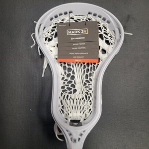 White Stringking Mark 3V lacrosse strung head 5s Mesh