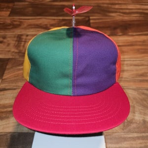 NEW Vintage Color Block Funny Propeller Krazzee Kapp Made In USA Hat Snapback