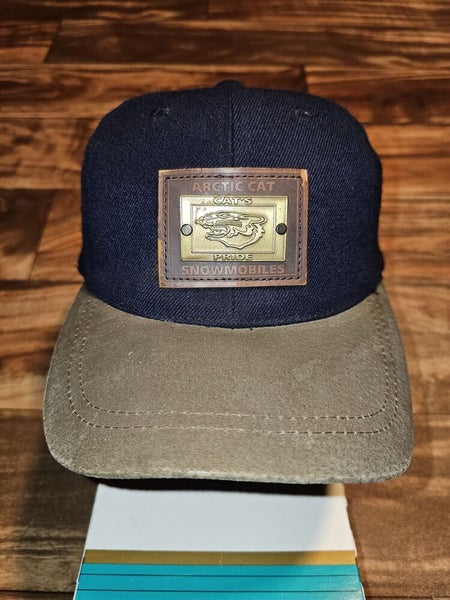 Vintage Arctic Cat Snowmobile Metal Badge Patch Cats Pride Logo Hat Strapback