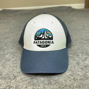 Patagonia Mens Hat Cap Snapback White Blue Gorp Trucker Mesh Hiking Logo Casual