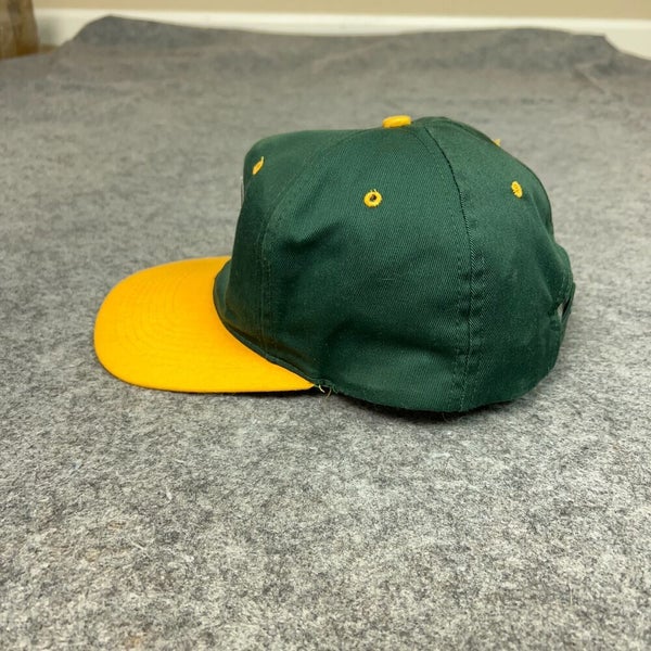 Vintage Green Bay Packer Mens Hat Snapback Green Gold Big Logo Football KMG NFL