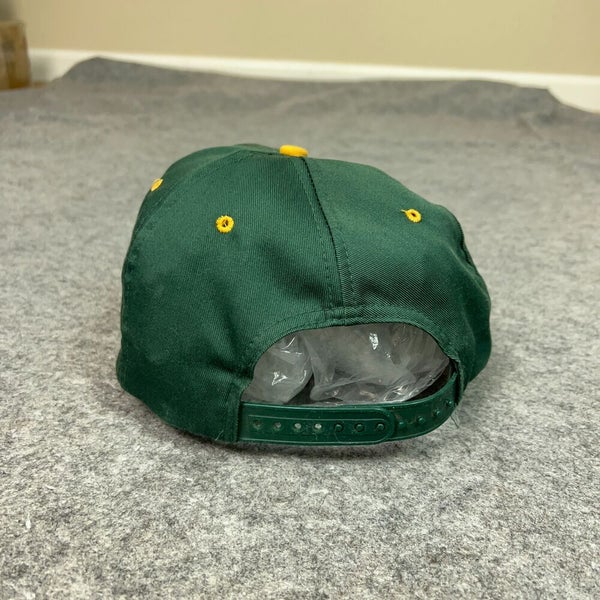 Vintage Green Bay Packer Mens Hat Snapback Green Gold Big Logo Football KMG NFL