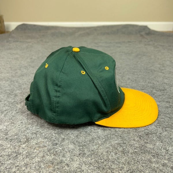 Vintage Green Bay Packer Mens Hat Snapback Green Gold Big Logo Football KMG NFL