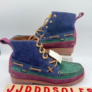 Polo Ralph Lauren Country Ranger MID Color Block Suede Corduroy Boots Men's Sz 13    New