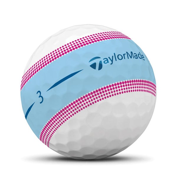 Taylor Made Tour Response Stripe Golf Balls (12pk, Blue/Pink) 1dz 3 Layer NEW