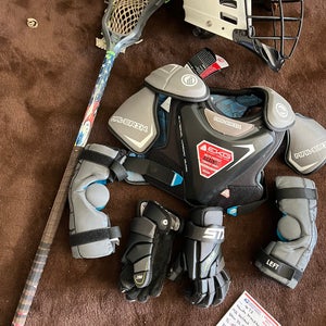 Lacrosse equipment full set up. Meets NOCSAE standards