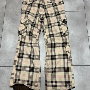 Burton snowboard pants size - pink and brown plaid