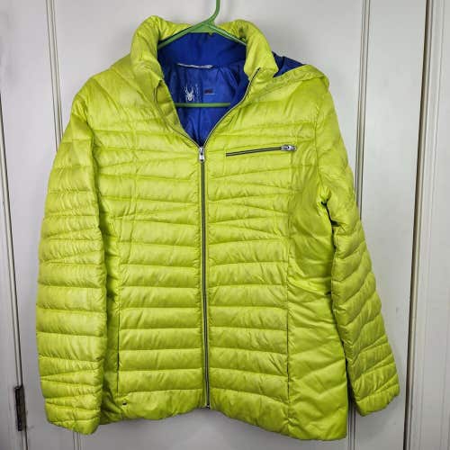 Spyder Womens Down Puffer Jacket Lightweight Yellow Winter Size: L