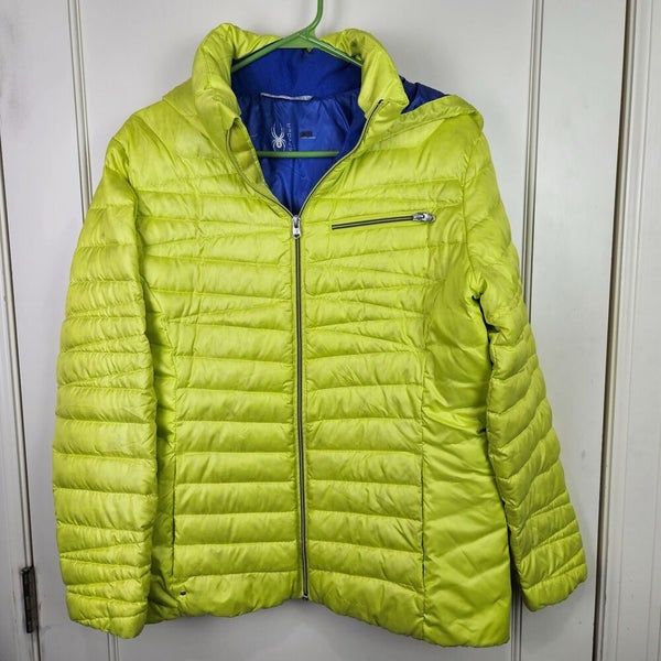 Spyder Womens Down Puffer Jacket Lightweight Yellow Winter Size: L