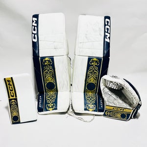 CCM E-Flex 6 Notre Dame custom Full Set (White/Navy/Gold) - Regular - 35+1